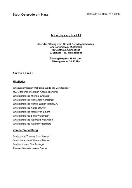 9. Sitzung 11.09.08 - SPD Schwiegershausen