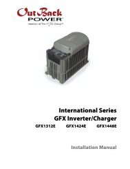 International Series GFX Inverter/Charger - OutBack Power Systems