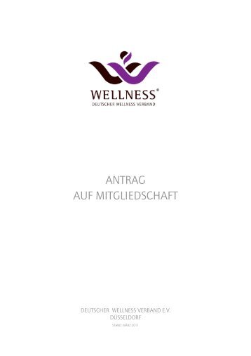 Mitgliedsantrag - Deutscher Wellness Verband eV