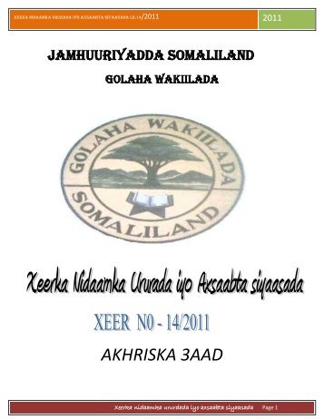 AKHRISKA 3AAD - Somaliland Law