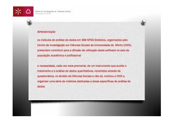 FormaÃ§Ã£o IBM SPSS Statistics (.pdf) - Universidade do Minho