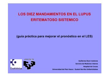los diez mandamientos en el lupus eritematoso sistemico