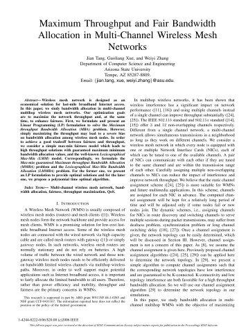 Maximum Throughput and Fair Bandwidth Allocation in Multi ...