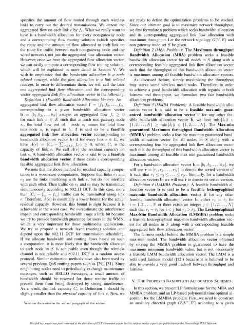 Maximum Throughput and Fair Bandwidth Allocation in Multi ...