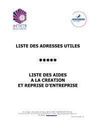 liste des adresses utiles liste des aides a la creation et ... - CCI VendÃ©e