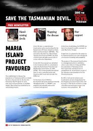 MARIA ISLAND PROJECT FAVOURED - Save the Tasmanian Devil