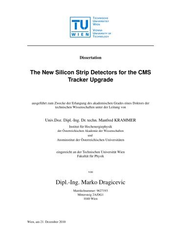 The New Silicon Strip Detectors for the CMS Tracker ... - HEPHY