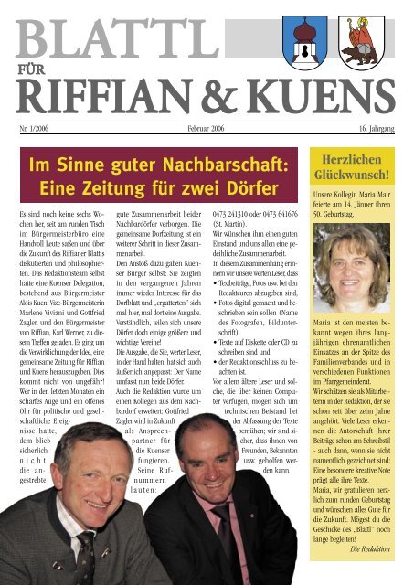Im Sinne guter Nachbarschaft: Eine Zeitung für zwei Dörfer