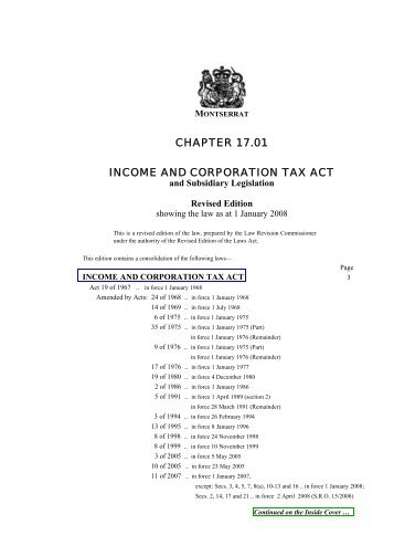 Income and Corporation Tax Act - Legal Department