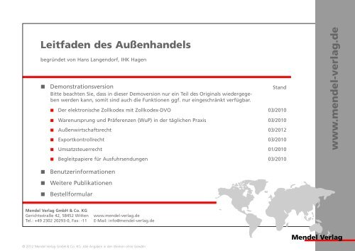 Demo Leitfaden des Außenhandels