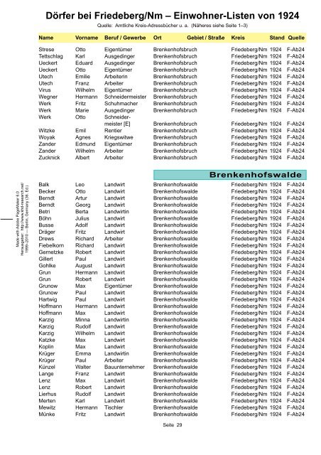 Dörfer bei Friedeberg/Nm - Woldenberg/Neumark - Khd-research