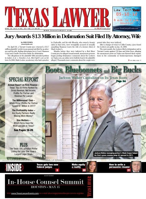 Texas Lawyer, April 6, 6 - American Business Media
