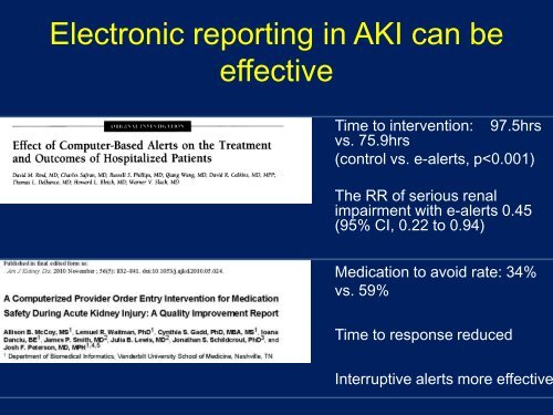 Identification of AKI using electronic reporting: does it ... - CRRT Online
