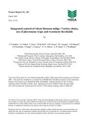 Integrated control of wheat blossom midge - HGCA