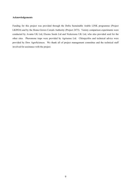 Integrated control of wheat blossom midge - HGCA