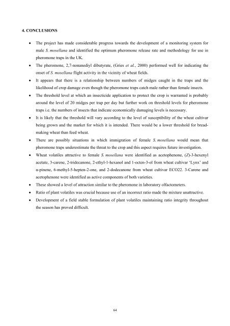 Integrated control of wheat blossom midge - HGCA