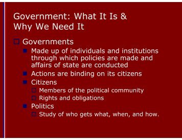 Government: What It Is & Why We Need It
