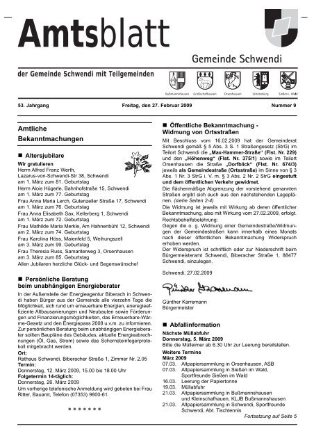 Amtsblatt - Schwendi