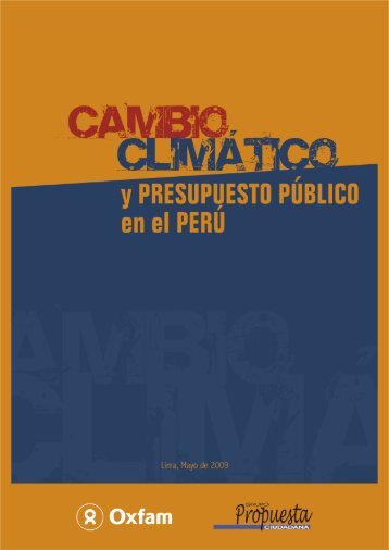 Cambio climÃ¡tico y presupuesto pÃºblico en el PerÃº - Grupo ...