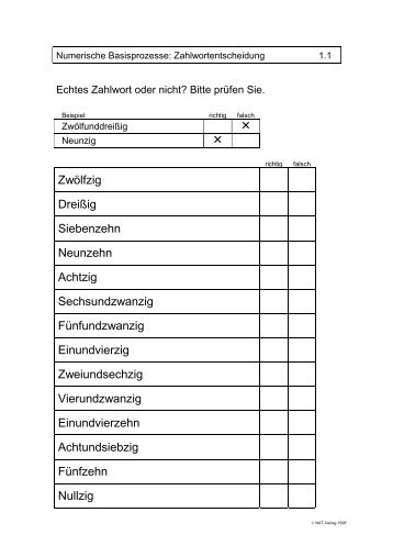 Echtes Zahlwort oder nicht? - NAT-Verlag