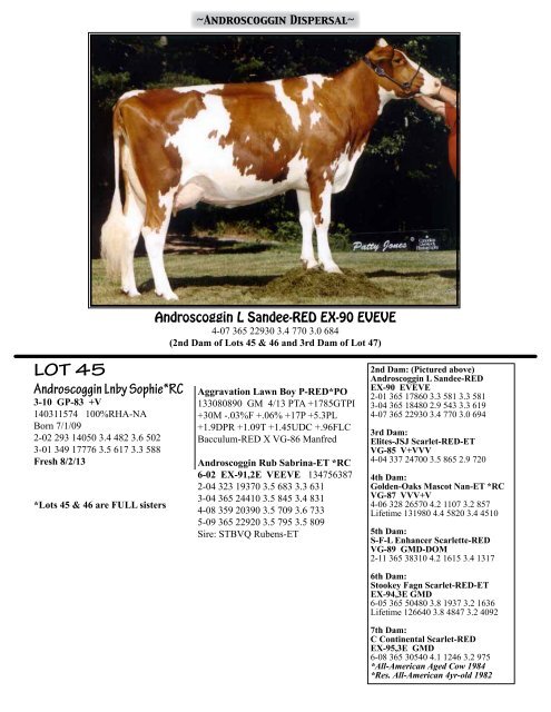 View sale catalog here! - Red & White Dairy Cattle Association