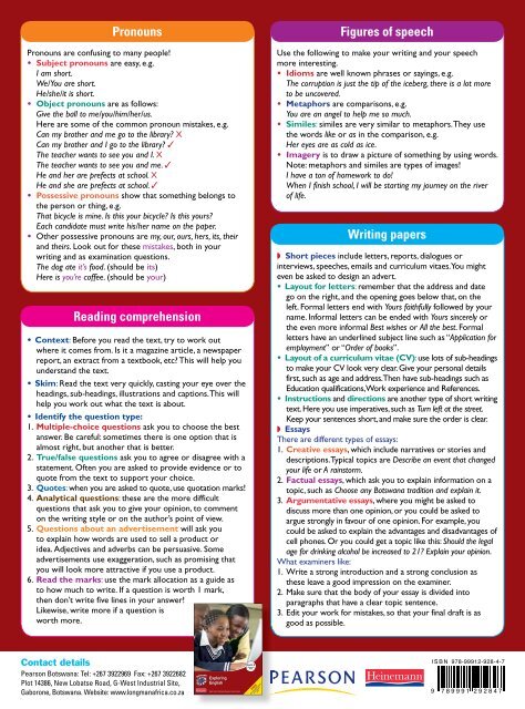 Key Concept Chart - Pearson