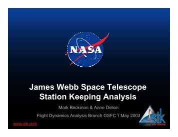 James Webb Space Telescope Station Keeping Analysis - AGI