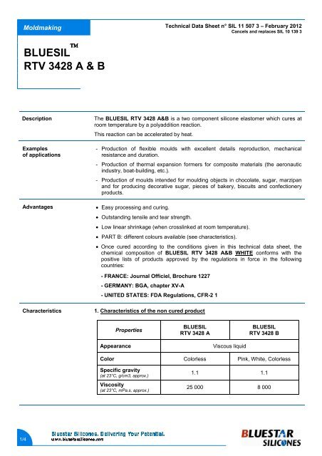 BLUESIL RTV 3428 A & B - Mouldlife