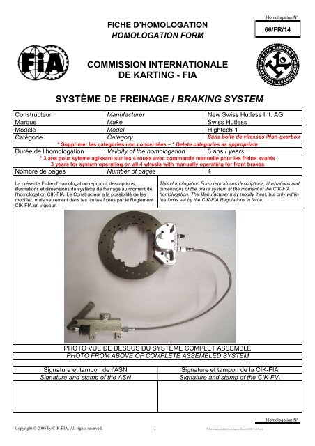 fia système de freinage / braking system - Swiss Hutless