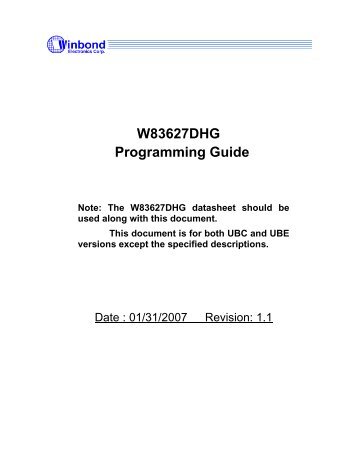 W83627DHG Programming Guide - Itox