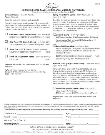 Camp Registration Form