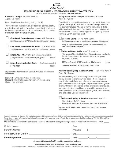 Camp Registration Form