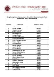 Rang lista pristupnika za upis na SveuÄiliÅ¡ni diplomski studij Rani i ...