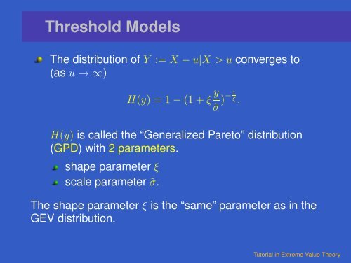 An Introduction to Statistical Extreme Value Theory - IMAGe