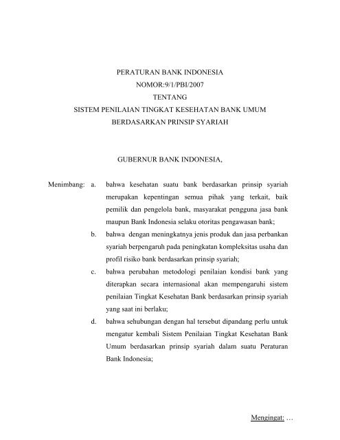 Sistem Penilaian Tingkat Kesehatan Bank Umum Berdasarkan ...