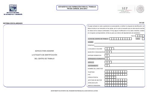 sistema escolarizado 911.6c espacio para adherir la etiqueta de ...