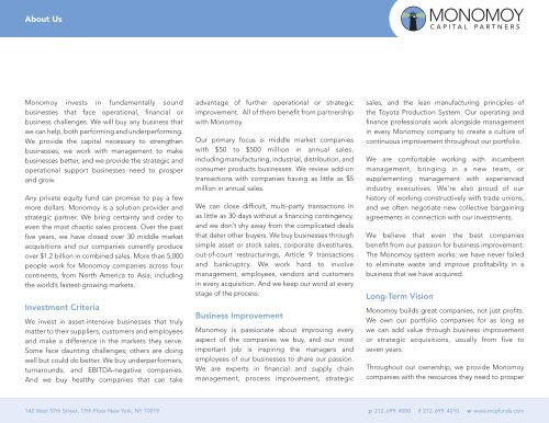 MCP Web Brochure.indd - Monomoy Capital Partners