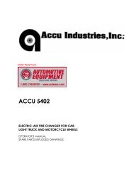 Accu-turn 5402 Parts List - Automotive Equipment Sales and Service