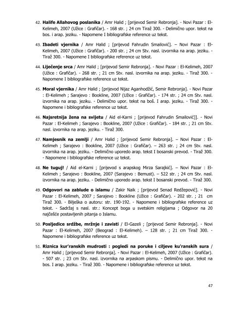 Translation activity from Arabic to Bosnian (1989-2010) - Next Page ...