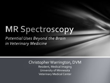 MR spectroscopy: potential uses beyond the brain - University of ...