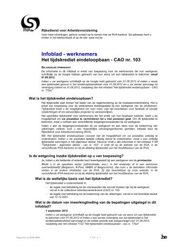 Infoblad - werknemers - Rijksdienst voor Arbeidsvoorziening