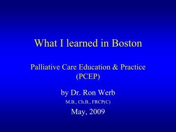 Palliative Care Education and Practice - BC Renal Agency