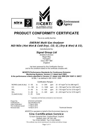 SO2 - Sira Environmental