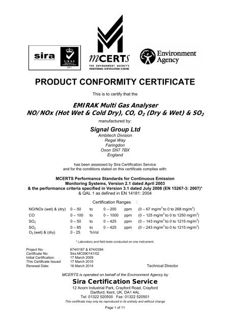 SO2 - Sira Environmental