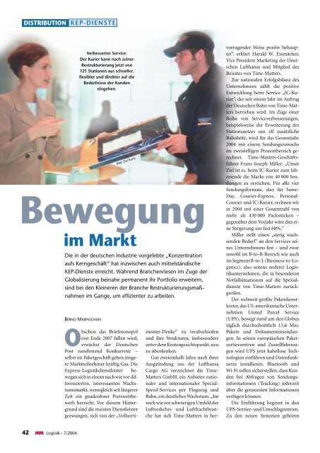 Controlling für Logistikdienstleister - MM Logistik