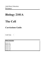 Biology 2101A The Cell - Department of Advanced Education and ...