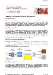 TRAINING COURSE DVB-T2 & DVB-S2 fundamentals - Teamcast