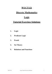 WUCT121 Discrete Mathematics Logic Tutorial Exercises Solutions