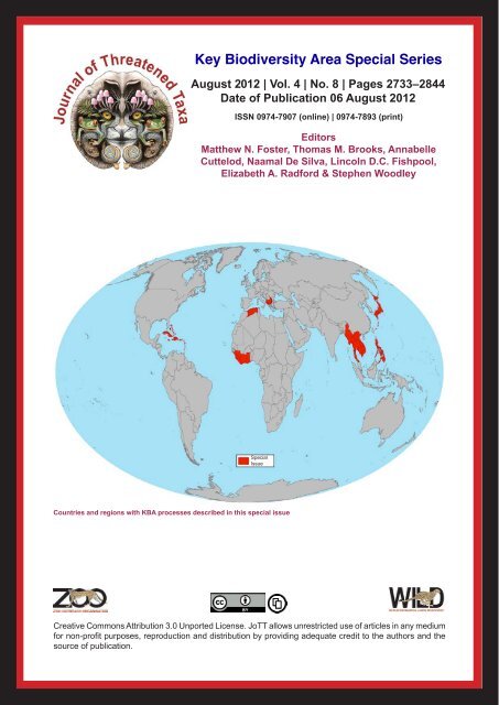 Key Biodiversity Area Special Series Journal Of Threatened Taxa