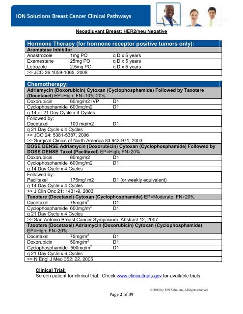 ION Breast Cancer Clinical Pathways - ION Solutions